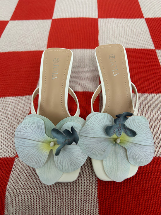 Mules à fleurs